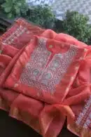 Banarasi Zari Chanderi Unstitched Chikankari Fabrics