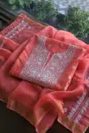 Banarasi Zari Chanderi Unstitched Chikankari Fabrics