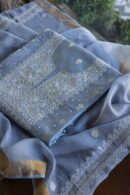 Banarasi Zari Chanderi Unstitched Chikankari Fabrics
