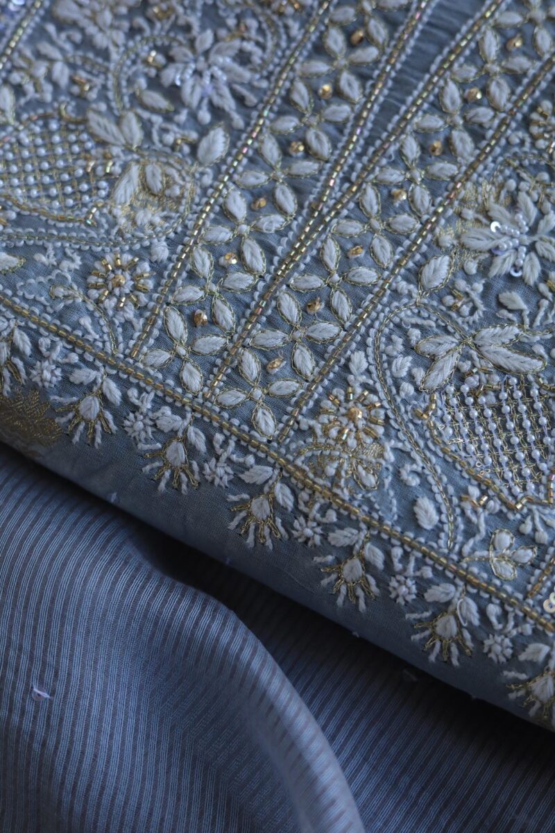 Zari Chanderi Chikankari Fabrics