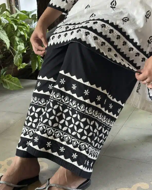 Black & White Daraz Chikankari Palazzo