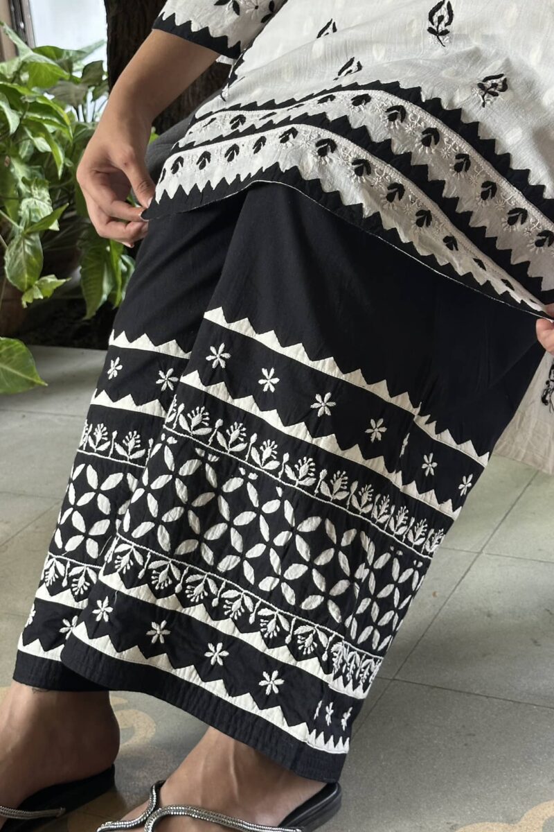 Black & White Daraz Chikankari Palazzo