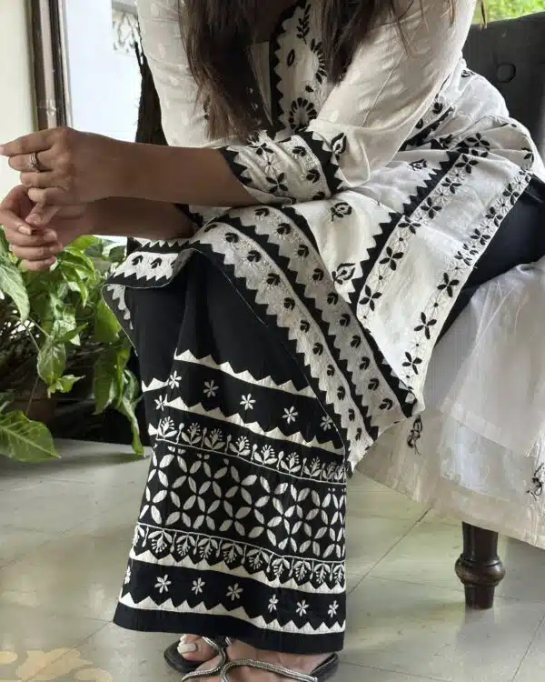 Black & White Daraz Chikankari Palazzo - Image 4