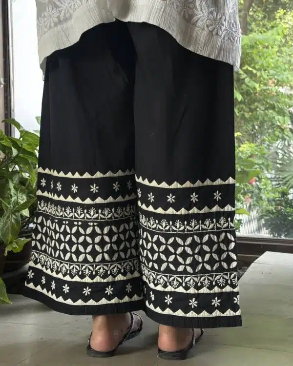 Black & White Daraz Chikankari Palazzo - Image 5