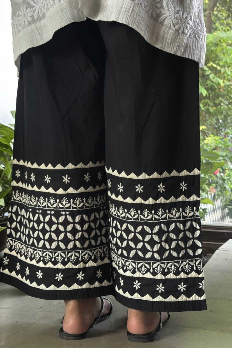 Black & White Daraz Chikankari Palazzo