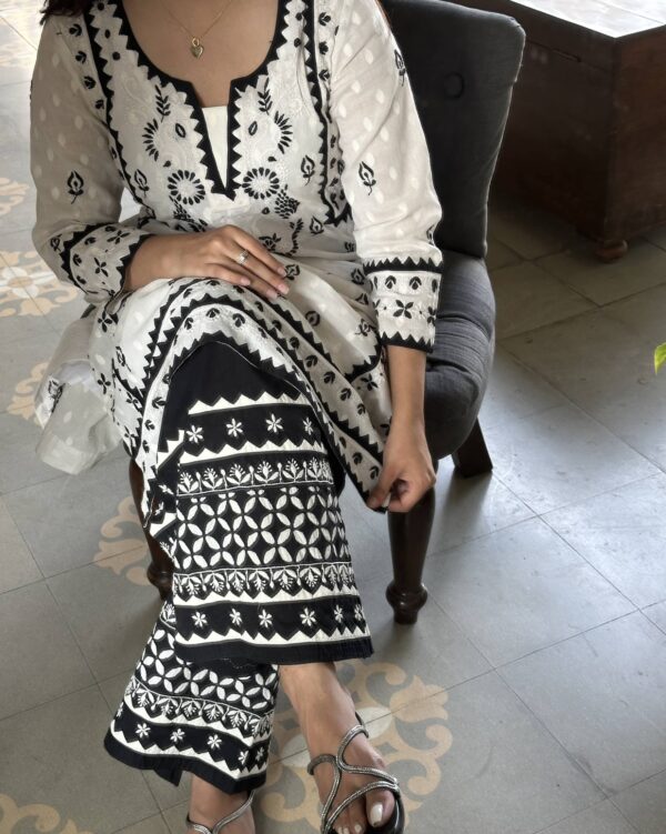 Black & White Daraz Chikankari Palazzo - Image 6