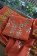 Brick Red | Tissue Silk Mukaish Fabrics