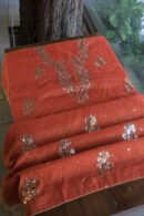 Brick Red | Tissue Silk Mukaish Fabrics