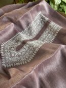 English Lavender Linen Chikankari Unstitched Men's Kurta Fabric