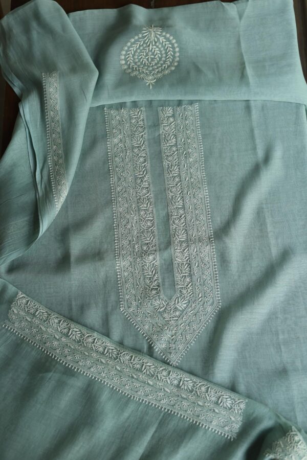 Malmal Chikankari Men's Kurtas Fabrics - Image 3