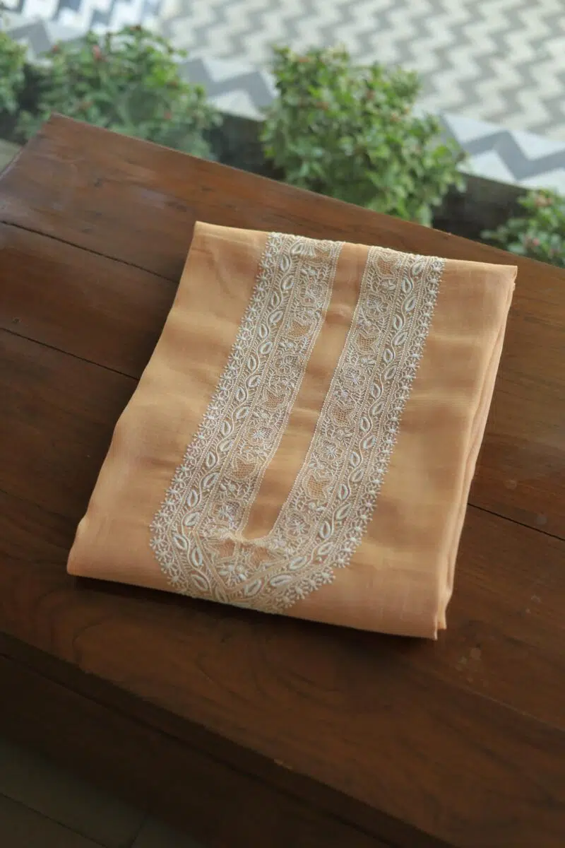 Malmal Chikankari Men's Kurtas Fabrics