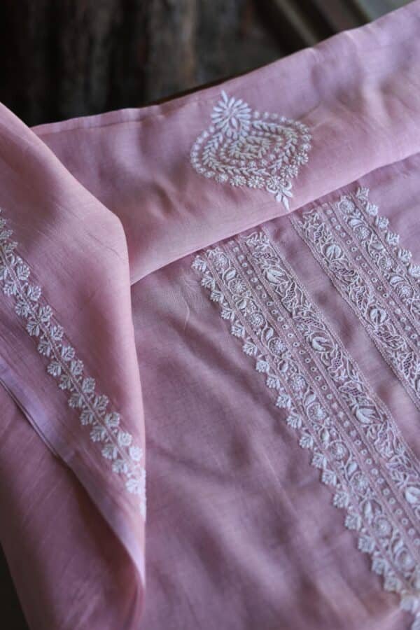 Malmal Chikankari Men's Kurtas Fabrics - Image 5