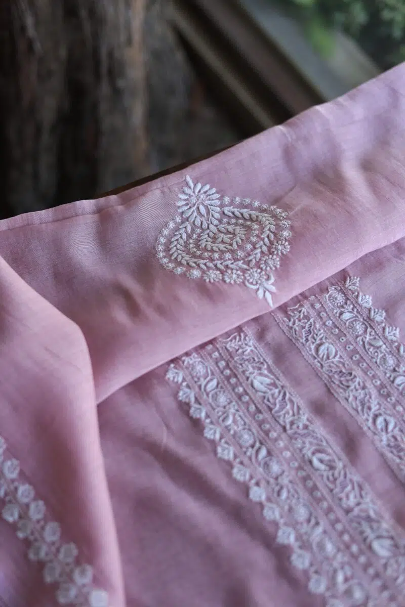 Malmal Chikankari Men's Kurtas Fabrics