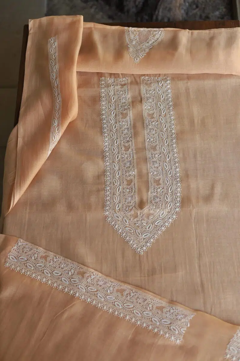 Malmal Chikankari Men's Kurtas Fabrics