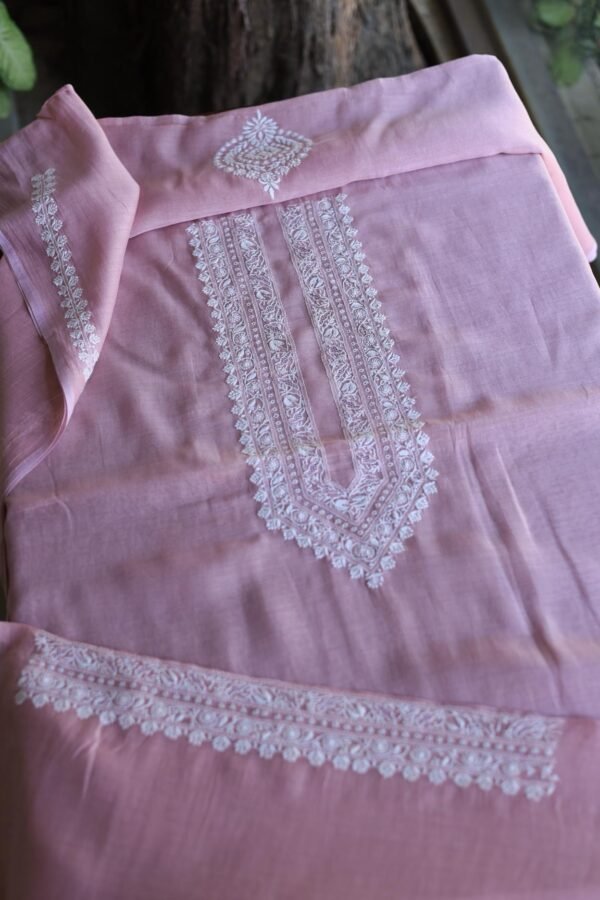 Malmal Chikankari Men's Kurtas Fabrics