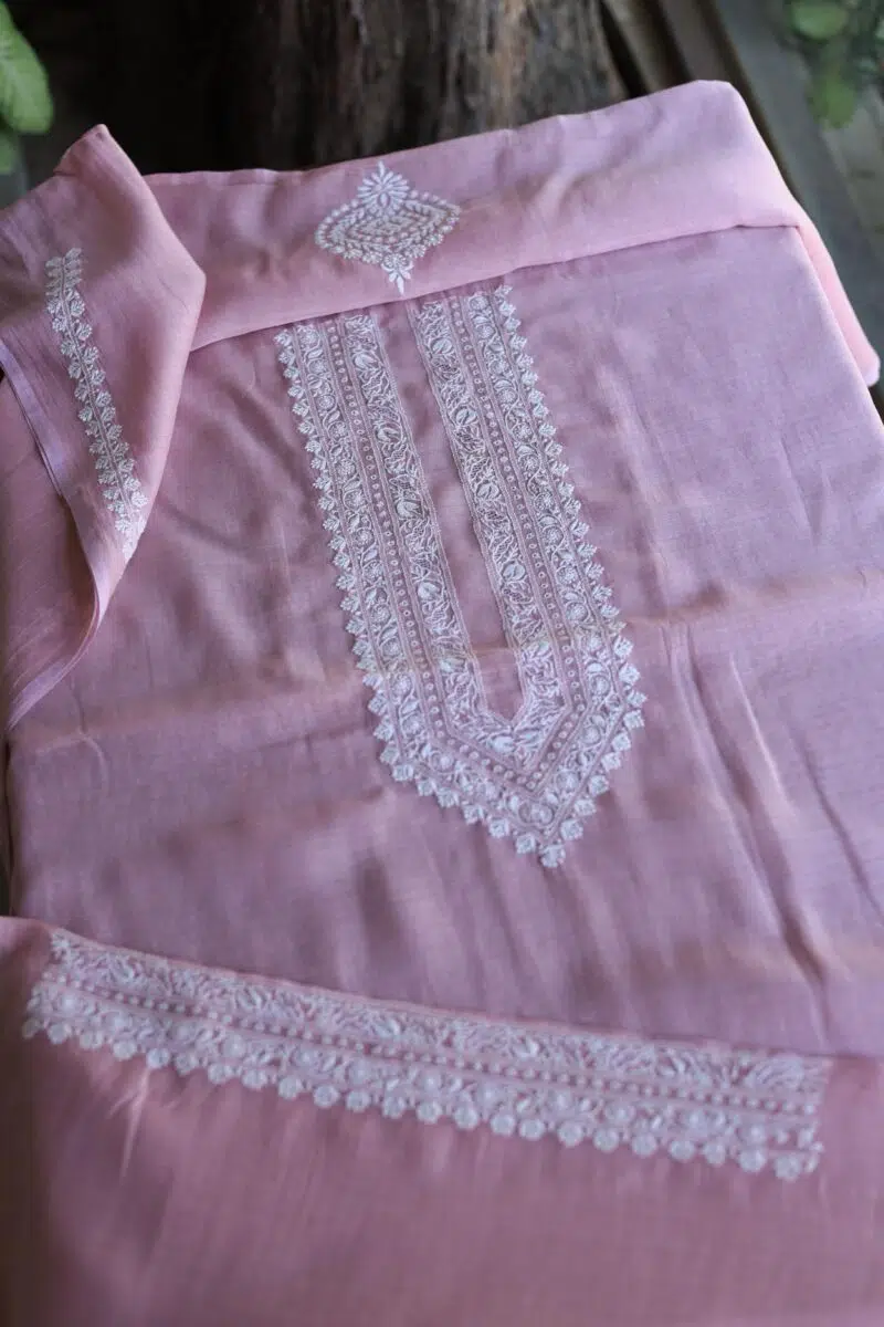 Malmal Chikankari Men's Kurtas Fabrics