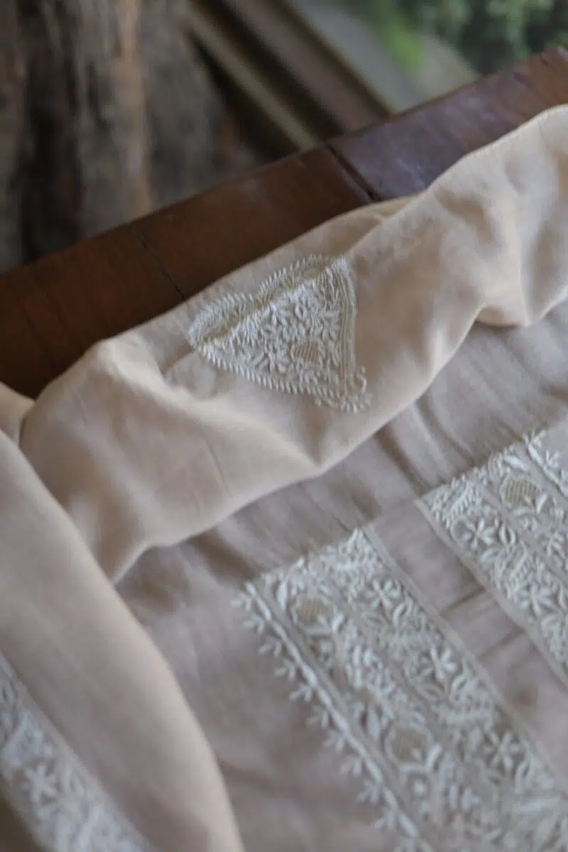 Malmal Chikankari Men's Kurtas Fabrics