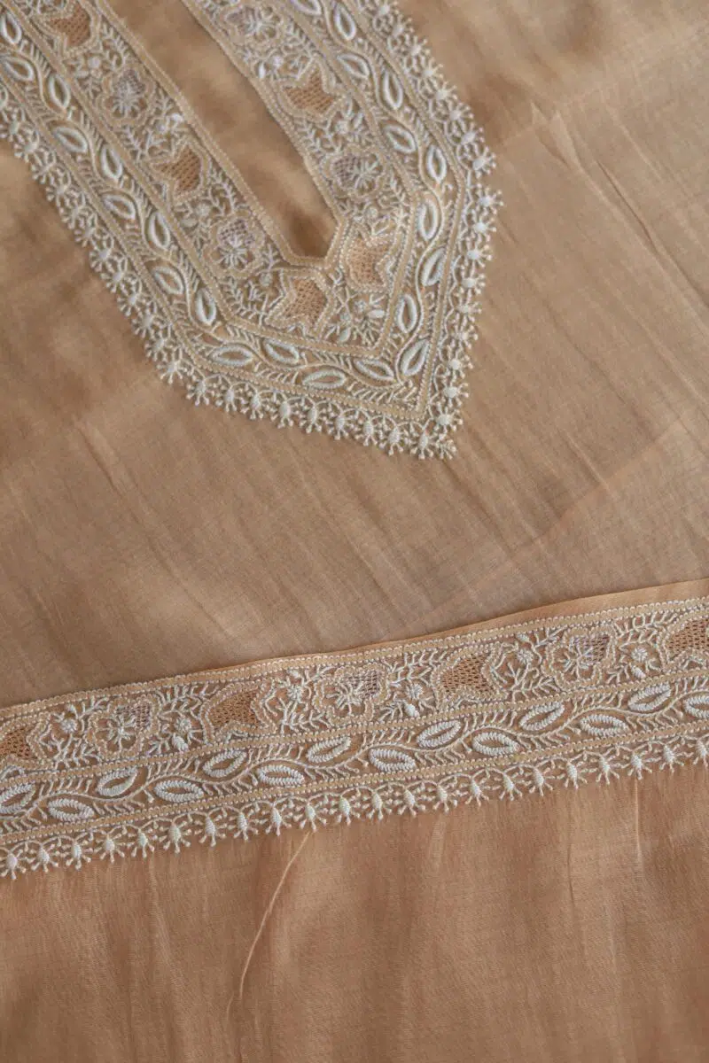 Malmal Chikankari Men's Kurtas Fabrics