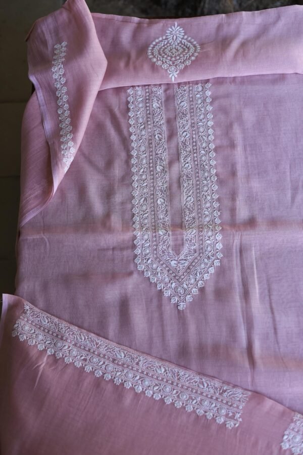 Malmal Chikankari Men's Kurtas Fabrics - Image 8