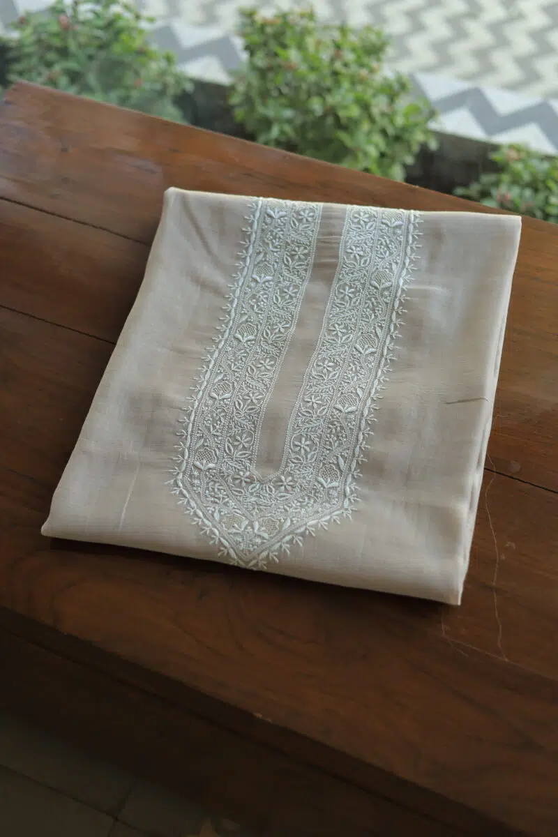 Malmal Chikankari Men's Kurtas Fabrics