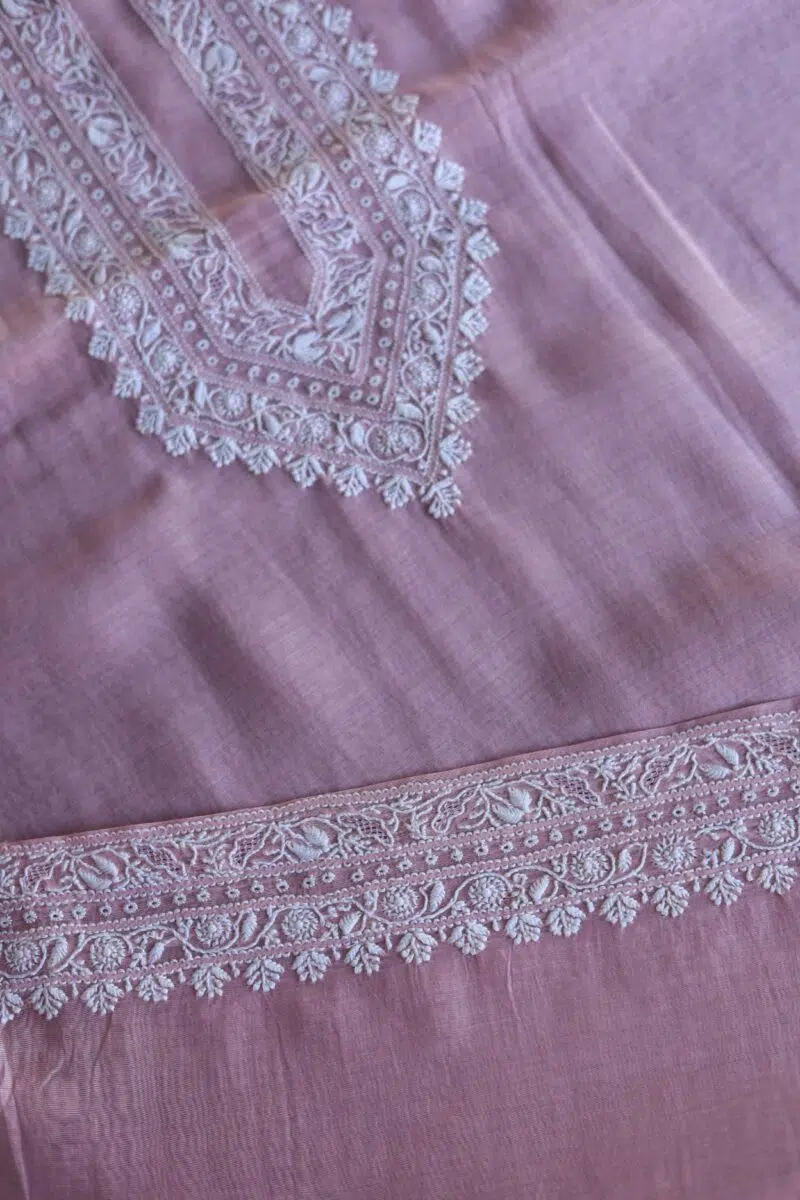 Malmal Chikankari Men's Kurtas Fabrics