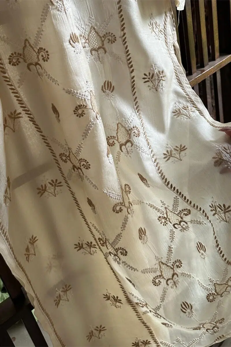 Mulberry silk resham Chikankari kurta