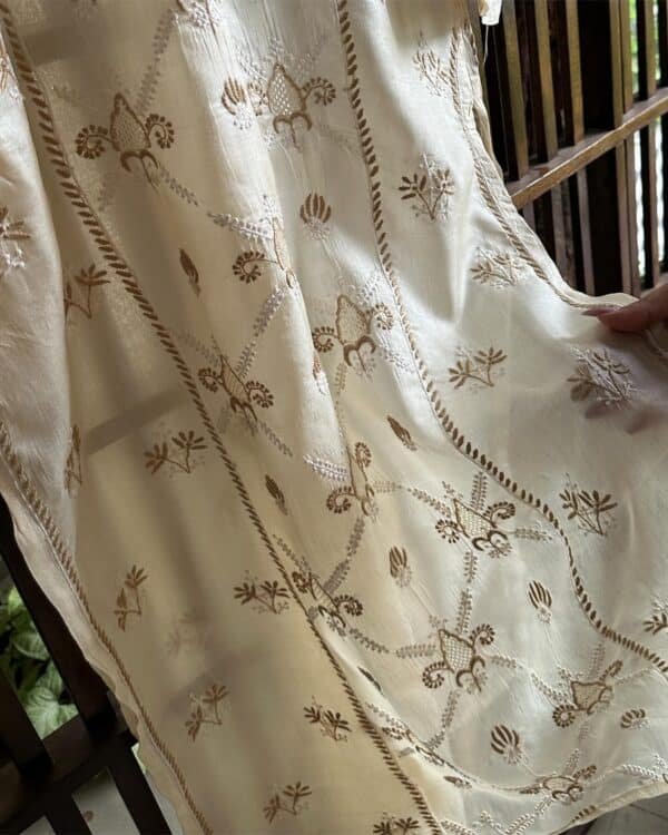Mulberry silk resham Chikankari kurta - Image 5