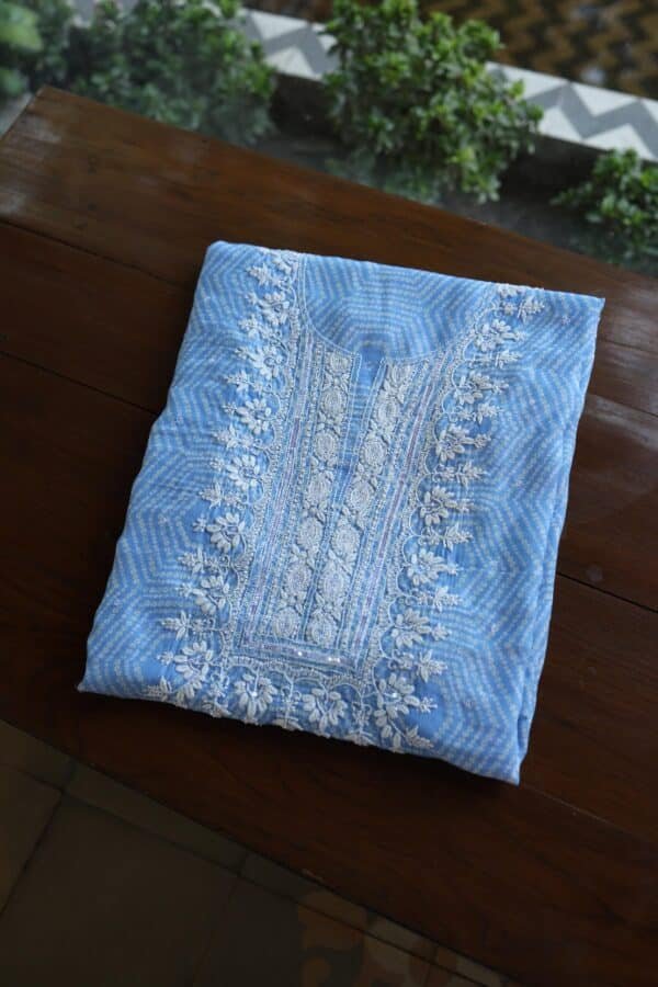 Muslin Chikankari Kurta Fabrics - Image 4