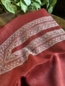Red Linen Chikankari Unstitched Men's Kurta Fabric