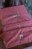 Turkish Rose | Tissue Silk Mukaish Fabrics