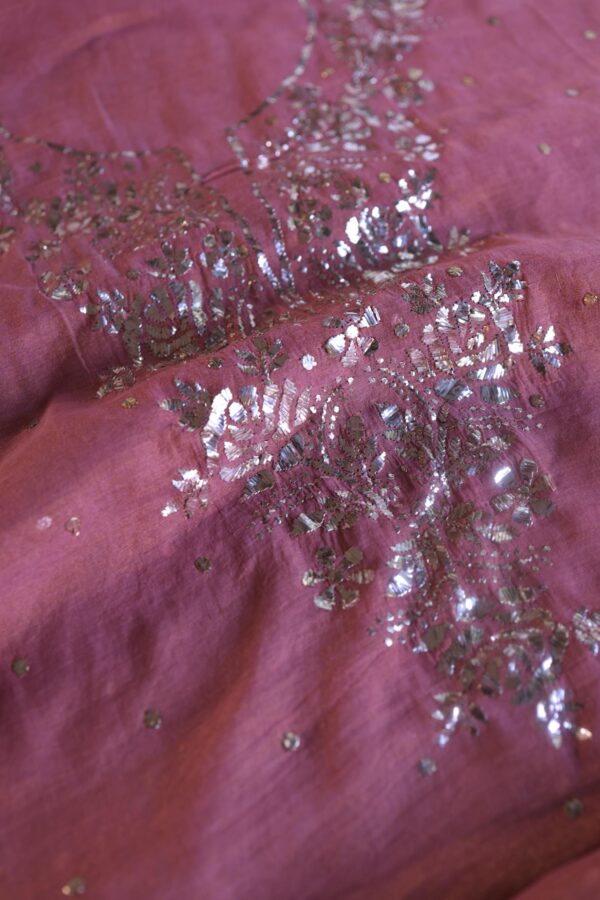 Turkish Rose | Tissue Silk Mukaish Fabrics - Image 11