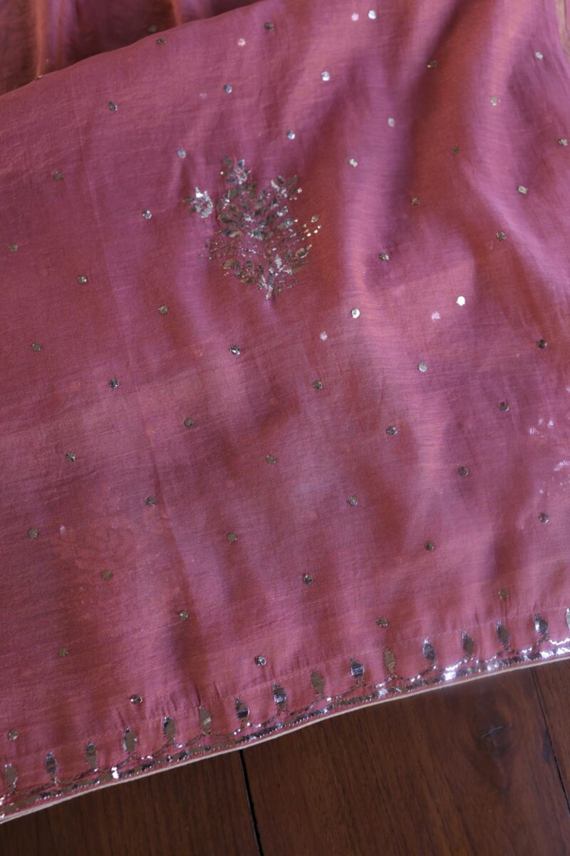 Turkish Rose | Tissue Silk Mukaish Fabrics