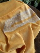 Yellow Linen Chikankari Unstitched Men's Kurta Fabric
