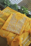 Banarasi Zari Chanderi Unstitched Chikankari Fabrics
