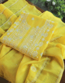 Zari Chanderi Chikankari Unstitched Fabrics