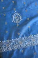 Silk Blue | Zari Chanderi Chikankari Fabrics