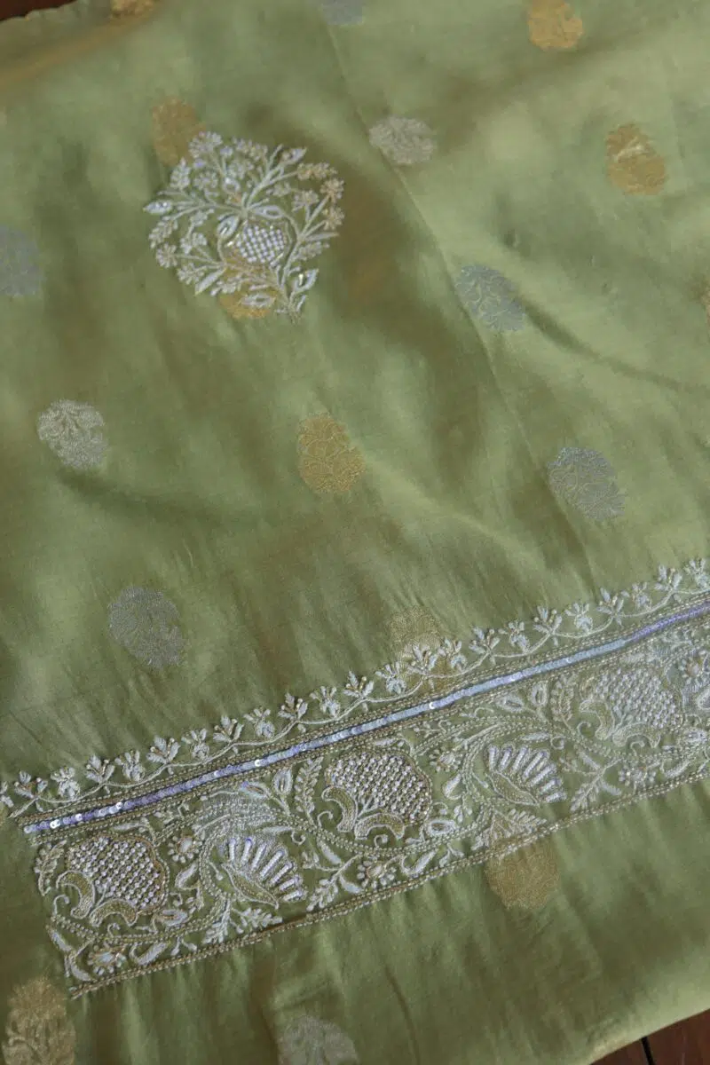 Zari Chanderi Chikankari Fabrics