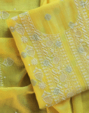 Zari Chanderi Chikankari Unstitched Fabrics