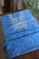 Silk Blue | Zari Chanderi Chikankari Fabrics