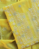 Zari Chanderi Chikankari Unstitched Fabrics