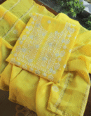 Zari Chanderi Chikankari Unstitched Fabrics