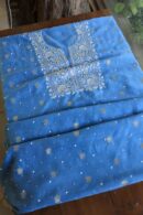 Silk Blue | Zari Chanderi Chikankari Fabrics