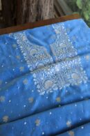 Silk Blue | Zari Chanderi Chikankari Fabrics