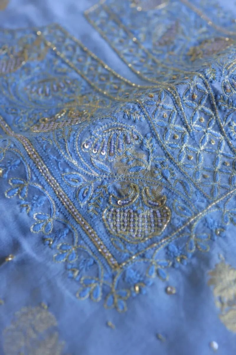 Zari Chanderi Chikankari Fabrics