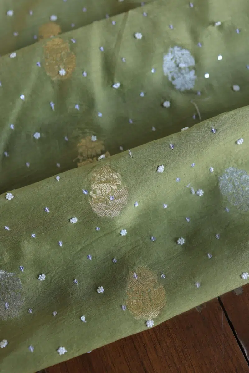Zari Chanderi Chikankari Fabrics