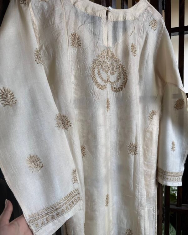 Mulberry silk resham Chikankari kurta - Image 6