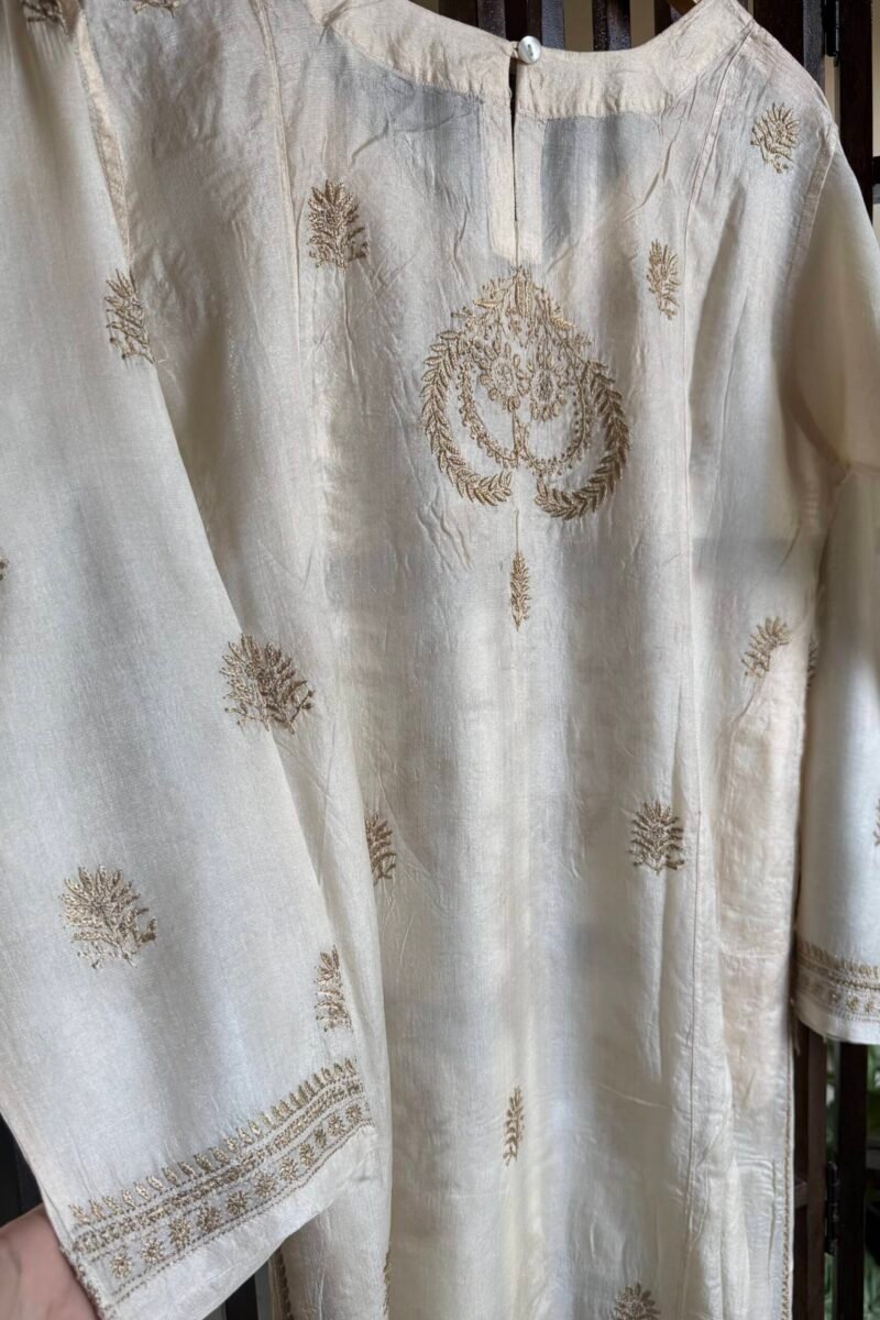 Mulberry silk resham Chikankari kurta