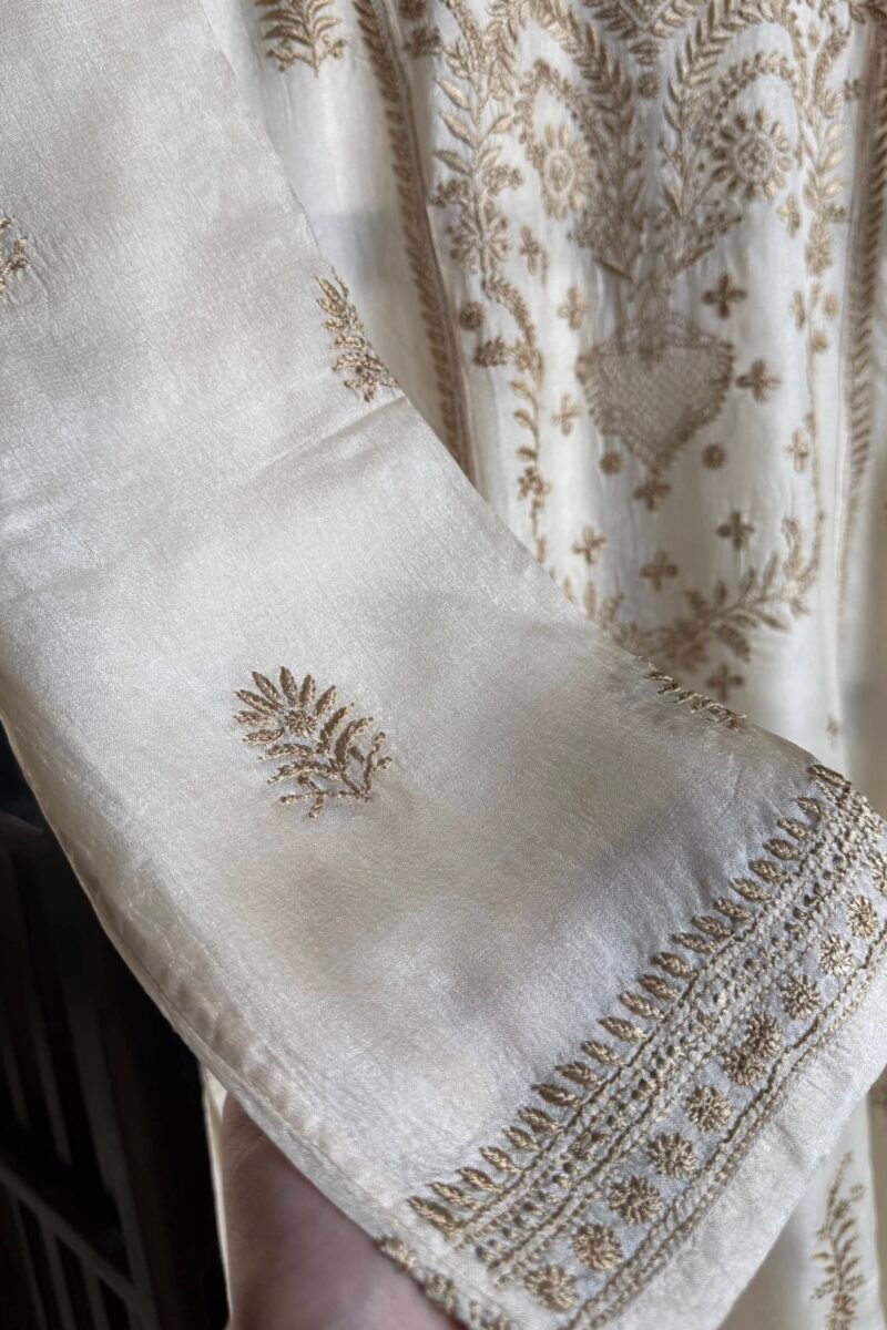 Mulberry silk resham Chikankari kurta