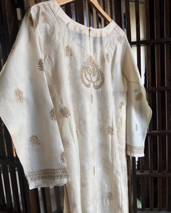 Mulberry silk resham Chikankari kurta - Image 5