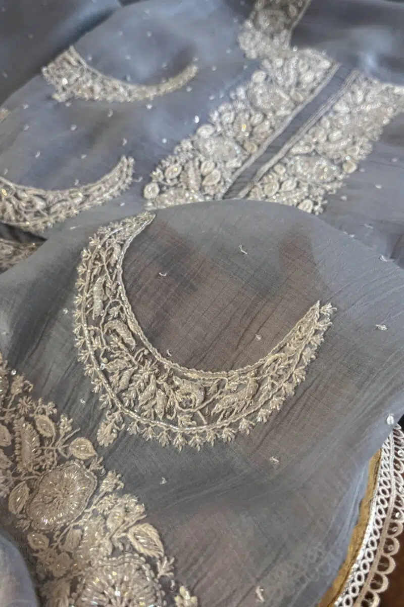 Powder Blue | Crescent Chandbala Chikankari Fabrics